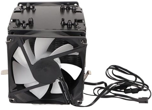 Keenso Efficient 9CM CPU Cooler Dual Tower 6 Copper Heat Pipes 3 Fan Colorful Light for Aluminum Black