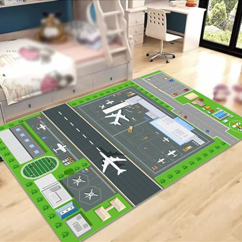 Spielteppich für Flughafen, modernes Schlafzimmer, Heimbüro, leicht zu reinigen, modernes Design (120 x 200 cm)