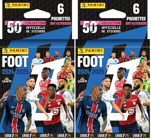 PANINI Foot 2024-2025 Ligue 1 McDonald's Blister 6 Pochettes de 7 Stickers (Lot de 2)