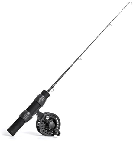 NINMORTH Eisangelrute und Rolle, 51 cm, ultraleichte, tragbare Wurfrute mit 60 mm Spule, Eisangelausrüstung
