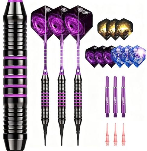 Yagaspantery 3 Stück 16 Gramm Profi Dartpfeile Set, Dartpfeile mit Kunststoffspitze, Soft Darts Pfeile Set, Profi Softdarts dartpfeil, Abnehmbar und Widerstandsfähig, für elektronische dartscheibe
