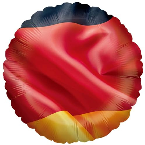 Party Factory – Folienballon Fußball WM Deko – runder Heliumballon mit Deutschlandflagge für Fanmeile, Public Viewing & WM Party – Ballon für Luft & Helium – Schwarz-Rot-Gold Fanartikel