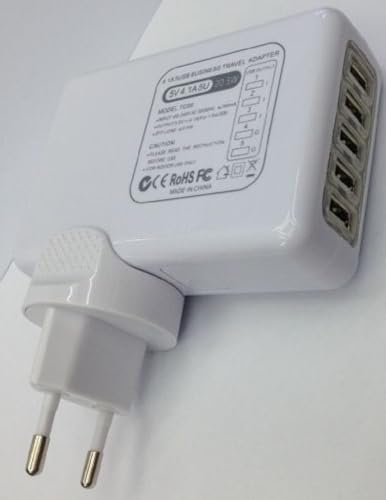 Adaptador Pared 5V 4.1A con 5 entradas USB para Tablet Movil iPhone iPad iPod Samsung MP3
