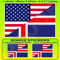 Vinyl-Aufkleber, USA, USA, USA, Island, amerikanisch-isländische Flagge, 100 mm, 1 + 2 Bonus