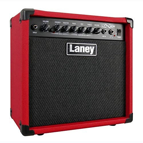 Laney LX20R - Amplificatore di chitarra elettrica da 20 W con riverbero, guida, EQ a 3 bande, input Aux per inceppamento e output per cuffie - ottimo per i principianti e l'uso della casa - Rosso