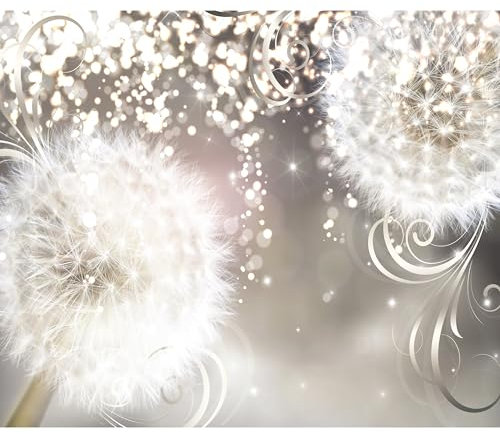 decomonkey Fototapete Pusteblume Abstrakt 400x280 cm XL Tapete Fototapeten Vlies Tapeten Vliestapete Wandtapete moderne Wandbild Wand Schlafzimmer Wohnzimmer Blumen Ornament