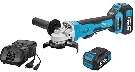 Hazet (3teilig, Akku-Winkelschleifer, Schnell-Ladegerät, Li-Ionen-Akku 18 V, 5.0 Ah) 9233-7