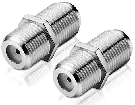 conecto Adapter F-Buchse auf F-Buchse, Doppelbuchse oder auch Gender Changer genannt für F-Antennenanschlüsse (2 Stück)