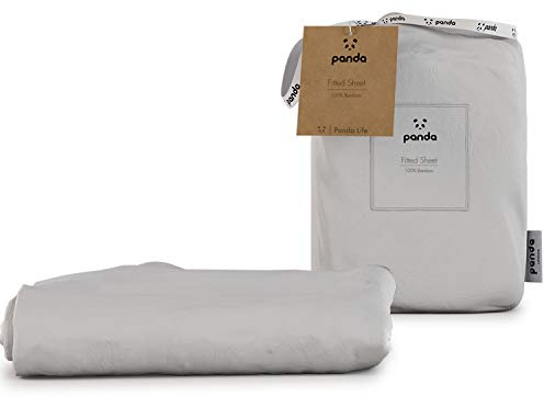 Panda® 100% Bamboo Organic UK Double Fitted Sheet, Pure White | Soft, Breathable, Antibacterial, Hypoallergenic | Luxury High Thread Count | Extra Deep Fitted Skirt | Moisture-Wicking | Easy Wash