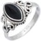 mantraroma Damen Ring 925 Silber Onyx Edelstein schwarz ausgefallen verspielt