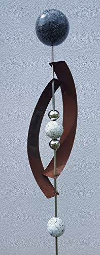 Skulptur Deimos anthrazit 145 cm Edelstahl & Cortenstahl Beetstecker Gartenstecker