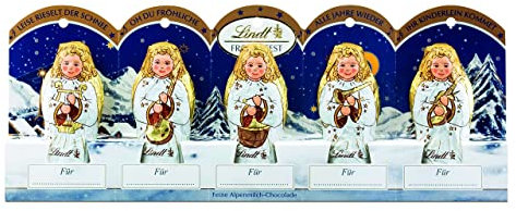 Lindt Schokolade Mini Engel | 5 x 10 g | Mini Engel aus feinster Alpenvollmilch Schokolade | Weihnachtsmann | Schokoladen-Geschenk zu Weihnachten | Weihnachtsschokolade