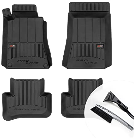 moto-MOLTICO 3D Gummimatten Auto, 4-teiliges Set, Allwetter Gummi Fußmatten, Antirutsch & Wasserfest Autoteppiche - passend für Mercedes-Benz C-Klasse W203 2000-2007
