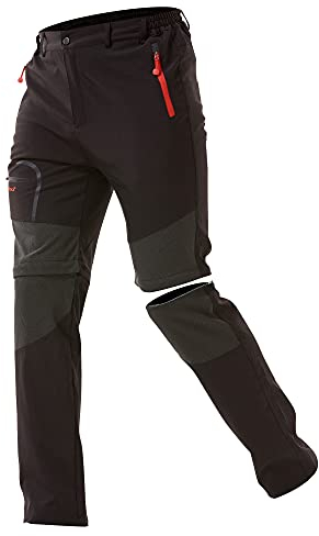 ZOEREA Pantalon Outdoor Homme Printemps Été Mince Coupe-Vent Séchage Rapide Pantalons Shorts pour Randonnée Camping Trekking Montagne,Noir,3XL