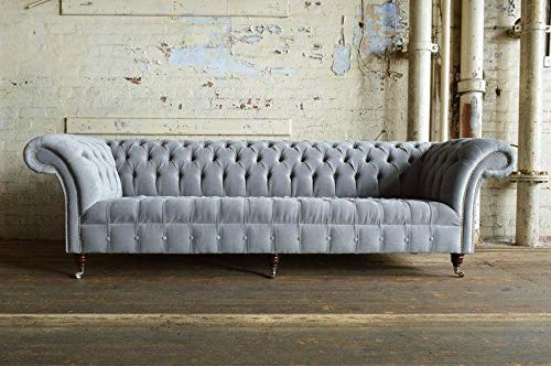 jvmoebel Design Chesterfield Sofa 4 Sitzer Couch Polster Luxus Klassische Textil Sofas