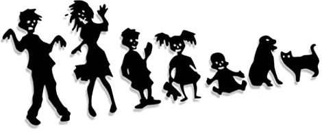 Decus Shop Familie Zombies 2814 // Sticker Aufkleber vers. Größe Farbe