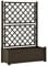 vidaXL Jardinière avec Treillis de Jardin, Treillage, Treillis, jardinière surélevée - 100 x 43 x 142 cm - en polypropylène - Moka