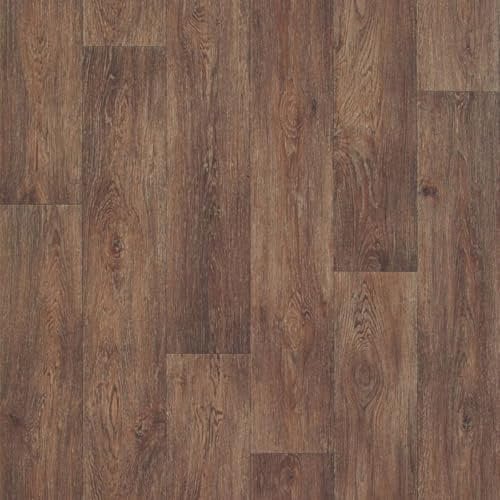 VINYL FLOORING UK Wood Effect Brown Anti-Slip Vinyl Flooring Roll For Living Room, Hallways, Kitchen, 2.3mm Thick Vinyl Sheet, Waterproof Lino Flooring-2m(6'7) X 1m(3'3)-2m²