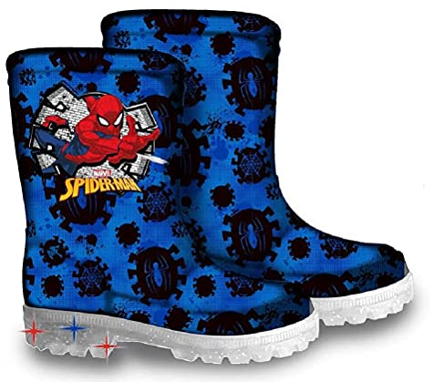 Stivali Pioggia con luci Spiderman Stivali Uomo Ragno - Varie Misure (29-30)