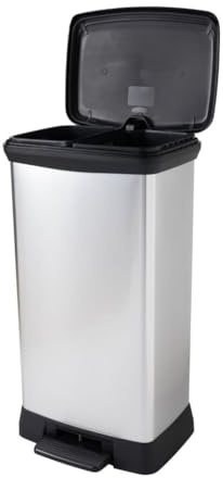 Keter | Tretmülleimer DECOBIN | Eckig, Volumen 2 x 23 l, HxBxT 730 x 300 x 400 mm, silber