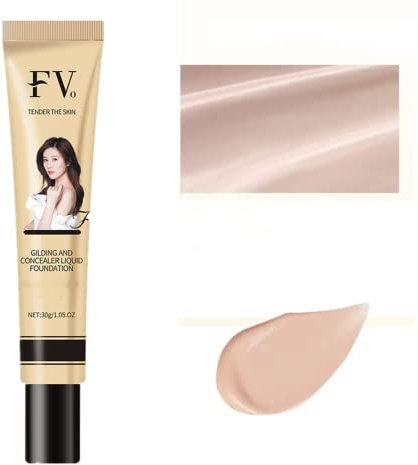 Flüssige Foundation, 3 in1 Hyaluron Serum Foundation Dunkel, Volle Deckkraft Feuchtigkeitsspendende Foundation mit Hyaluron, Anti-Age Foundation mit Serum, Makellose Make-up-Basiscreme (Natur)