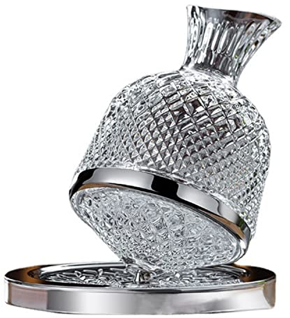 O·Lankeji Silver 360° Rotating Crystal Wine Decanter