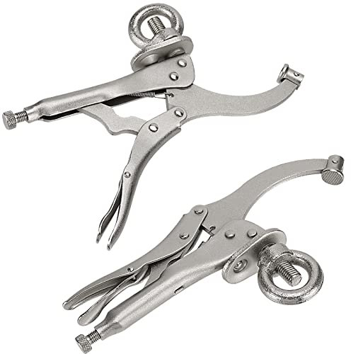 MUKLEI 2 PCS 9 Inch Drill Press Locking Clamp, Heavy Duty Drill Press Vise Grip Clamps for Fixed Workpiece, Drilling, Metalworking