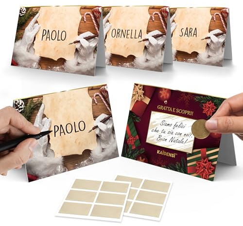 Tischkarten für Weihnachten, elegant, Rubbelkarten – 20 Tischkarten für Weihnachten und Neujahr – Originelle Tischkarten für Weihnachten