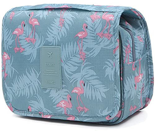 YYGOJOY Trousse de toilette de voyage à suspendre, trousse de toilette de maquillage, trousse de toilette portable à suspendre pour homme, femme, fille, flamant rose, Trousse de toilette de voyage