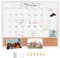 TORASO Whiteboard-Kalender, magnetische Oberflächenkombination, trocken abwischbare Whiteboard und Pinnwand, weißer Holzrahmen, Kalender/Kork-Kombi-Tafel, 45 x 54,9 cm (ZHYL-WH-4555)