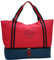 JENNIFER JONES Bolsa de ocio XXL – Bolsa de deporte – Bolso bandolera con cremallera – Mujer Shopper, Rojo con compartimento para zapatos