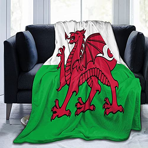 Welsh-Flag Flanell-Fleece-Überwurfdecken für Bett, Sofa, Wohnzimmer, weiche Decke, warme, gemütliche Überwurf-Plüschdecke