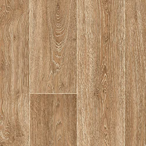Vinylboden Meterware in Holzoptik | PVC Boden Eiche Natur ideal für Wohnzimmer und Küche | Vinyl Rollenware in 3 Breite (3 m x 5 m)