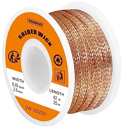 TOWOT Lötdocht, Entlötdocht, Flussmitteldocht und Entlötdochte - Effiziente und professionelle Lösung zur Entfernung von Lötzinn