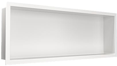 Balneo WALL-BOX ONE Nicchia Doccia Bianca 60x20x10cm Doccia in Nicchia a Parete, Installazione Flessibile in Nicchia, Bianco, Impermeabile, Nicchia per Utensili da Bagno, Senza Piastrelle