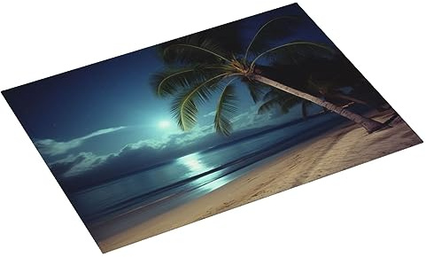 Saugfähige Geschirr Trocknen Matte Für Küche Theke Tropische Strand Palme Nacht Druck Küche Trocknen Matten Nette Mikrofaser Trocknen Pad