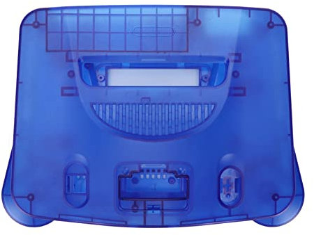 Custodia per Console per Videogiochi retrò Blu Traslucida, Compatibile con Tutte le Regioni per N64, Include Cacciavite di Montaggio, Pulsante di Ripristino e Accensione