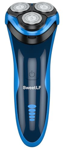 SweetLF Electric Razor for Men, Rotary Shaver for Men IPX7 Waterproof Rechargeable Cordless Electric Shaver