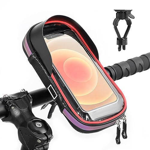 chongcin Handytasche Fahrradlenker Halterung 360°Drehbarem,Fahrradtasche Lenker Fahrradlenker Tasche Wasserdicht mit Regenhaube,Handyhalterung Lenkertasche Fahrrad Motorrad Zubehör Für 4,7-7 Zoll