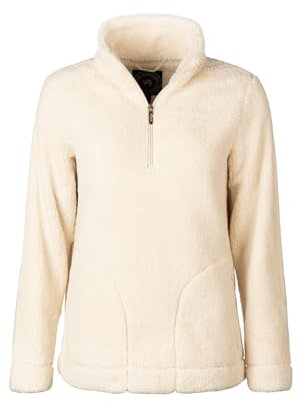 Rydale Ladies Overhead Plush Fleece Jumper Wonem's Quarter Zip Teddy Sweatshirt Fleeces (UK, Numeric, 10, Regular, Regular, Cream)
