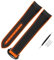 ORKDFJ High Density Nylon Rubber Watchband For Omega X Swatch Joint MoonSwatch Constellation Waterproof 20mm Watch Strap Curved End Band (Color : BK-orange BK, Size : 22mm)