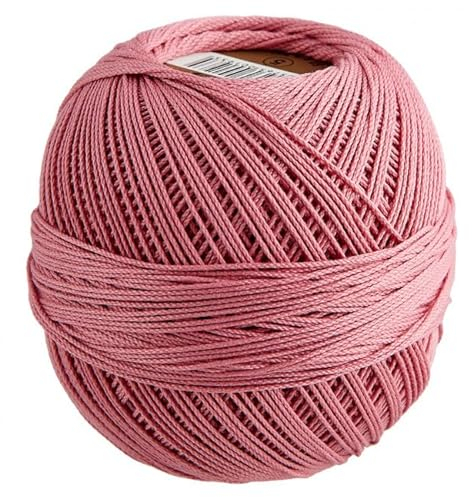 Elisa Häkelgarn Filethäkelgarn Stärke 5, 50 g/200 m LL, 100% Baumwolle gekämmt, mercerisiert, gasiert, NS 1,75-2,0mm, (8591 altrosa)