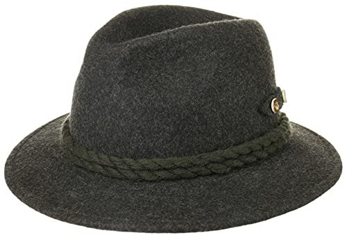 Faustmann Trachtenhut mit Zierknöpfen Herren - Hut aus 100% Wollfilz - Wasserabweisender Filzhut - Einfarbiger Wanderhut - Sommer/Winter anthrazit M (56-57 cm)