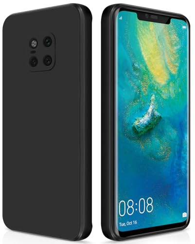 GiiYoon Cover per Huawei Mate 20 Pro / 20 RS Custodia in Silicone, Custodia Antiurto Case Sottile in Silicone TPU con Strato Interno in Fibra e Protezione della Fotocamera, Nero
