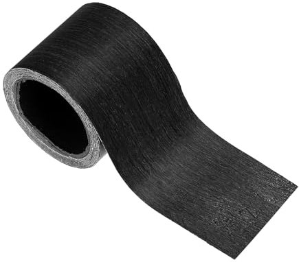 PATIKIL Pellicola Adesiva Legno 5cm x 5m, Nastro Autoadesivo Realistico con Texture Realistica per Porte da Pavimento, Tavoli, Armadi, Scrivanie, Colore Nero Legno