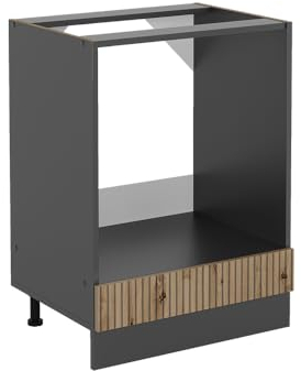 Vicco Meuble pour Four R-Line, Chêne Artisan/Anthracite, 60 cm, PT Marbre