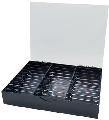Zialofi Boîte de Rangement de Faux Ongles, Boîte de Décoration D'ongles, 30 Grilles, Boîte D'exposition de Faux Ongles, Noir