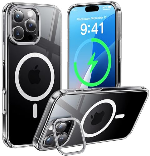 CASEKOO Magnetic Designed for iPhone 16 Pro Max Case with Upgraded Lens Stand, Compatible with MagSafe, No.1 Anti-Yellow Tech, Military-Grade Protection, Shockproof Slim Phone Case 6.9, Crystal Clear