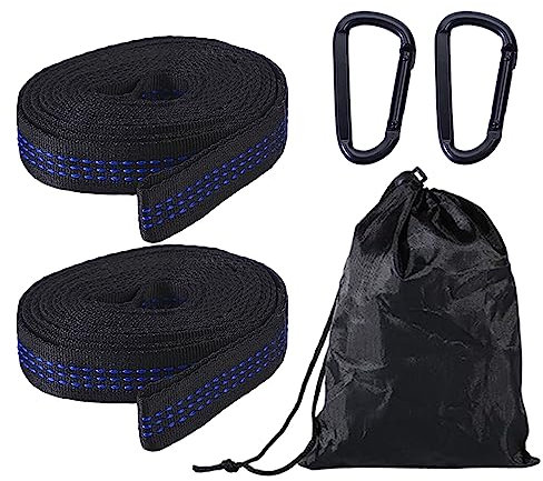 2Pcs Hammock Straps with 2 Carabiner Swing Rope Heavy Duty 2M Hammock Rope Tree Swing Hanging Straps with Storage Bag