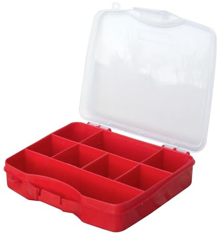 Dekton Mini Organizer- Organiser Box With 8 Compartments| Padlock Eye For Secure Locking| Dimensions: 140mm X 165mm X 35mm| Perfect For Desk, Drawer, Or Car Organization | Sleek Design For Easy Access